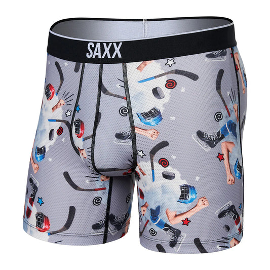 SAXX VOLT BREATHABLE MESH BOXER BRIEF - TIMEOUT GREY