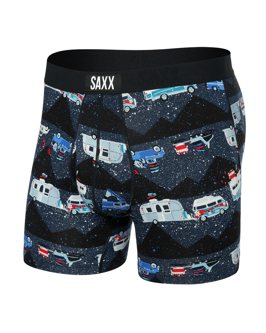 SAXX ULTRA SUPER SOFT BOXER BRIEF - RV THERE YET - BLACK