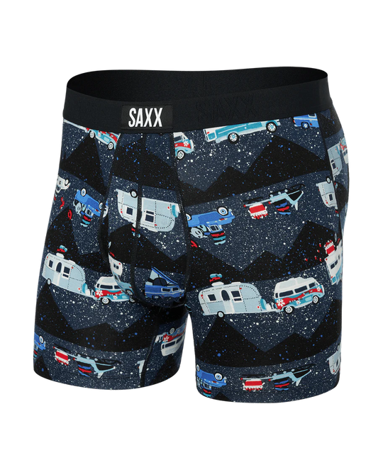 SAXX ULTRA SUPER SOFT BOXER BRIEF - RV THERE YET - BLACK