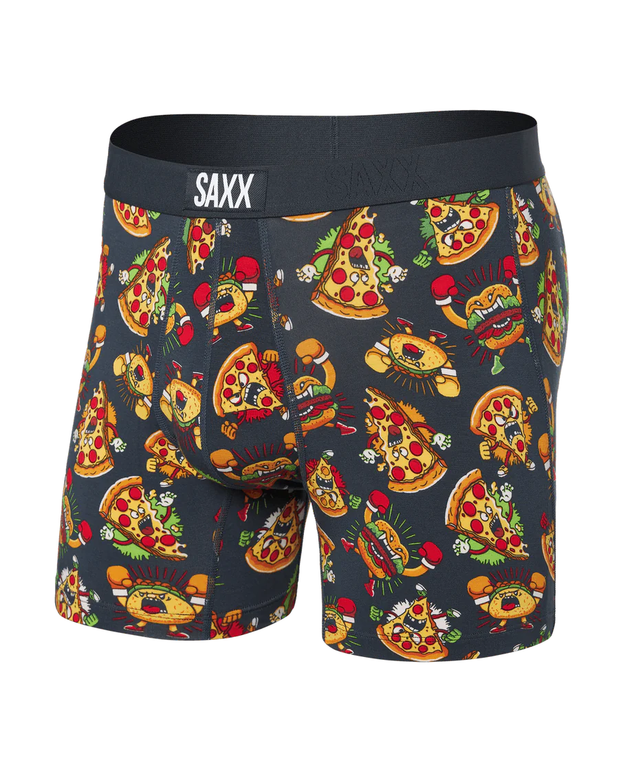 SAXX VIBE SUPER SOFT BOXER BRIEF - FOOD FIGHT INDIA INK