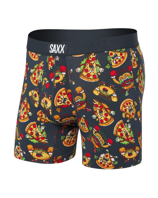 SAXX VIBE SUPER SOFT BOXER BRIEF - FOOD FIGHT INDIA INK