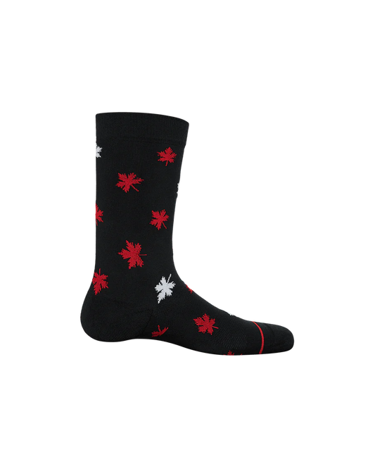 SAXX CREW SOCKS - WHOLE PACKAGE MAPLE LEAF - BLACK