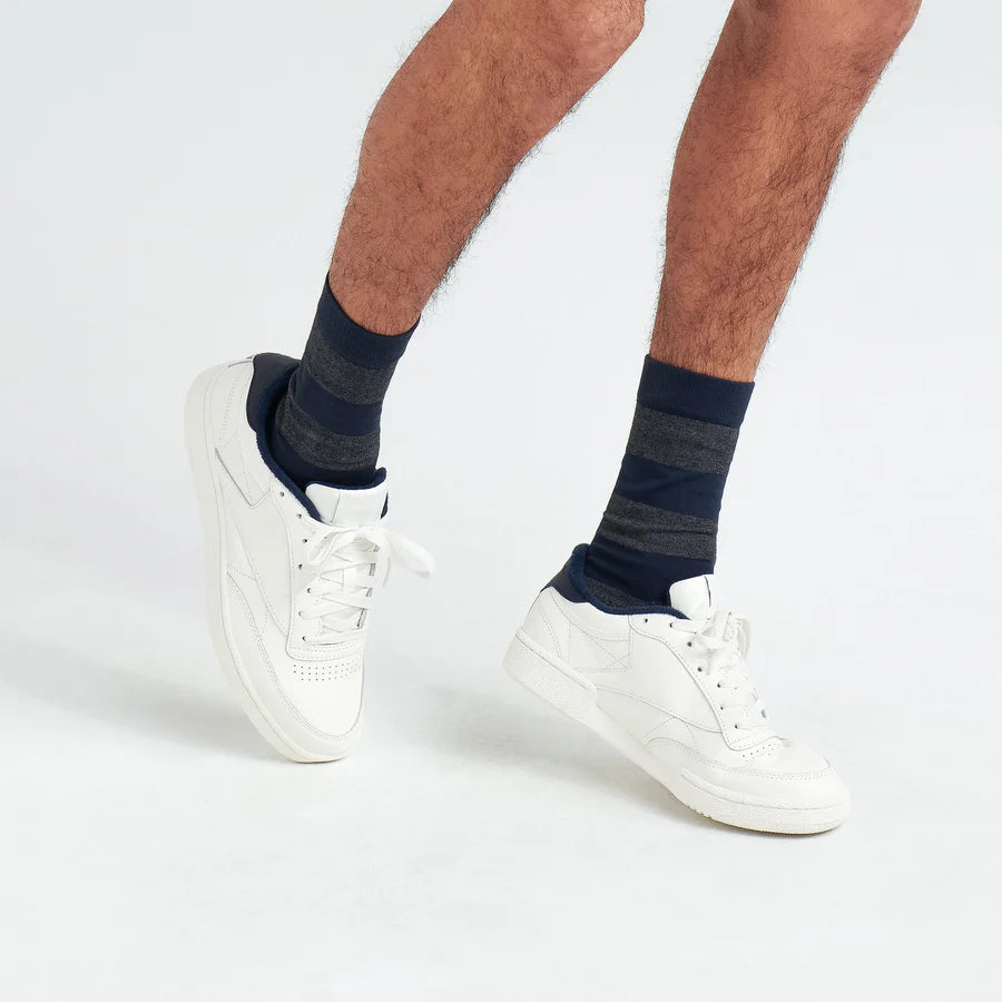 SAXX CREW SOCKS - WHOLE PACKAGE 2PK - OMBRE RUGBY/BLACK HEATHER