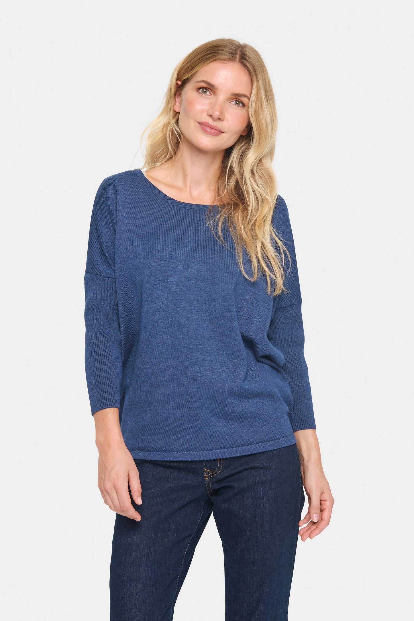SAINT TROPEZ MILA ROLL NECK PULLOVER IN TITAN MELANGE