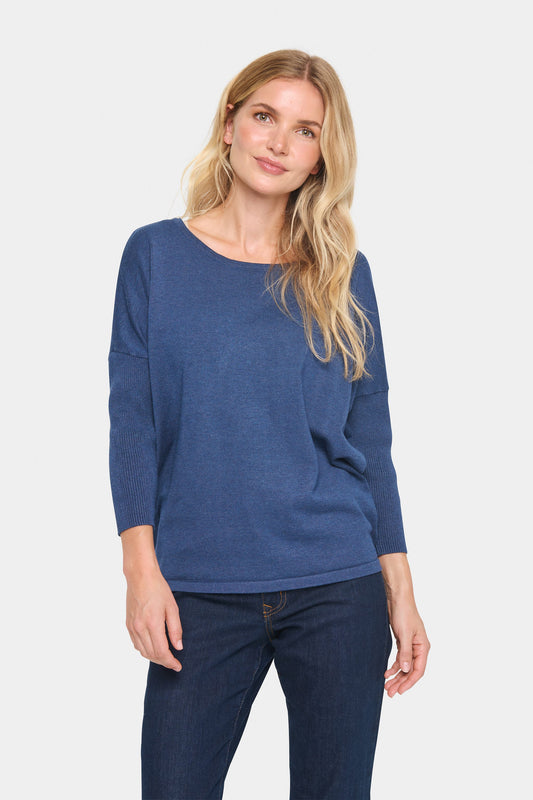 SAINT TROPEZ MILA ROLL NECK PULLOVER IN TITAN MELANGE