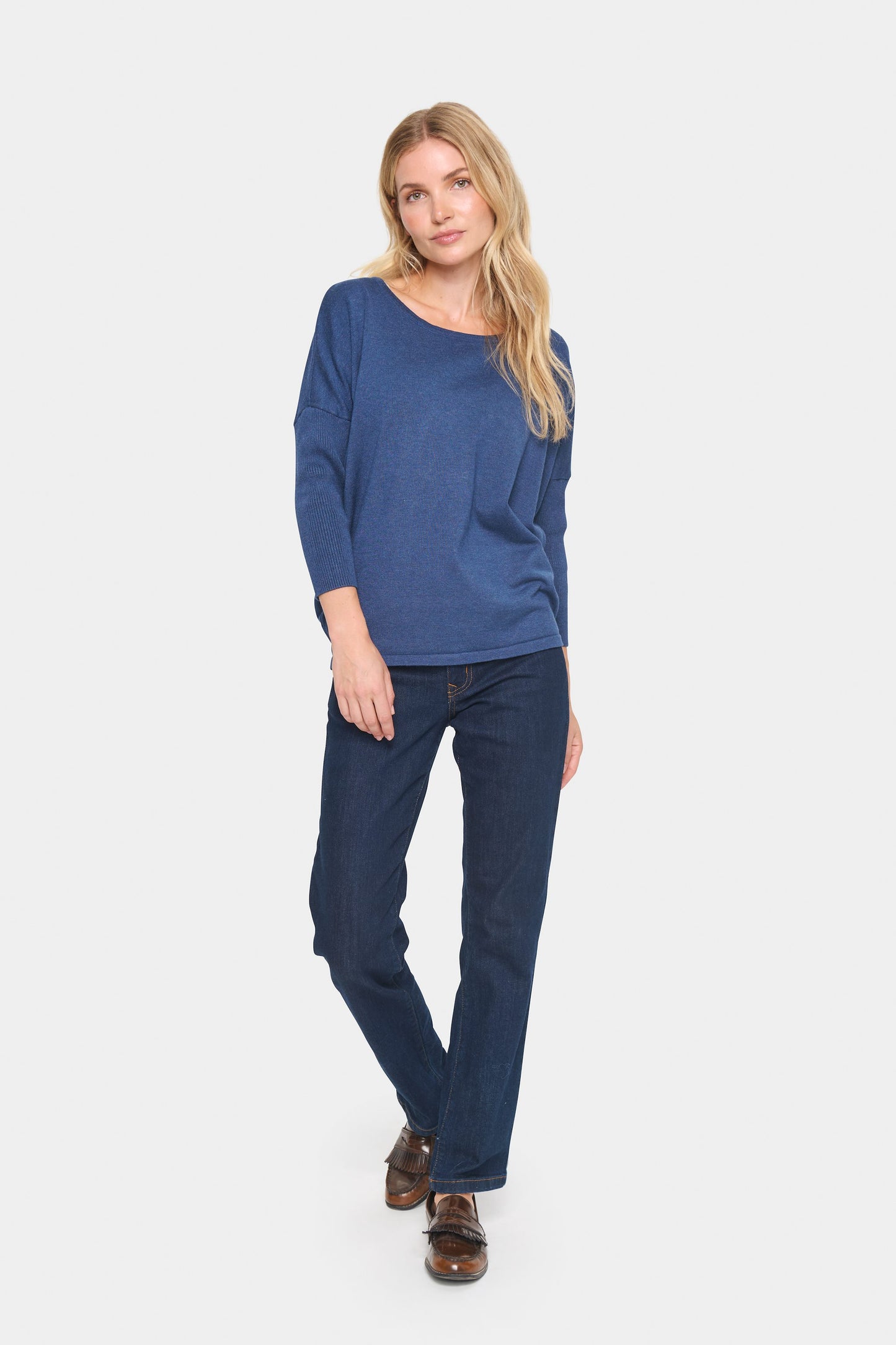 SAINT TROPEZ MILA ROLL NECK PULLOVER IN TITAN MELANGE