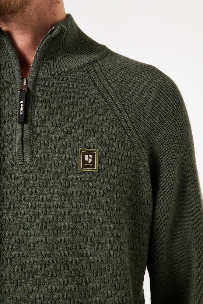 GARCIA MEN'S DARK GREEN SWEATER