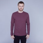 HEDGE MEN'S MELANGE KNIT TOP IN BURGUNDY