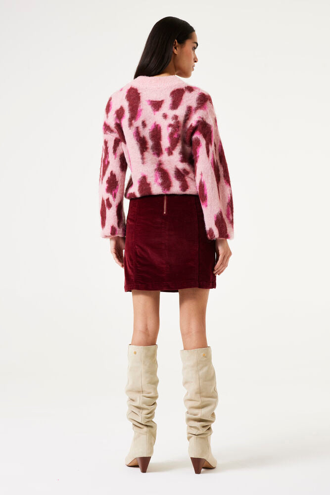 GARCIA PINK & BURGUNDY ALL OVER PRINT SWEATER