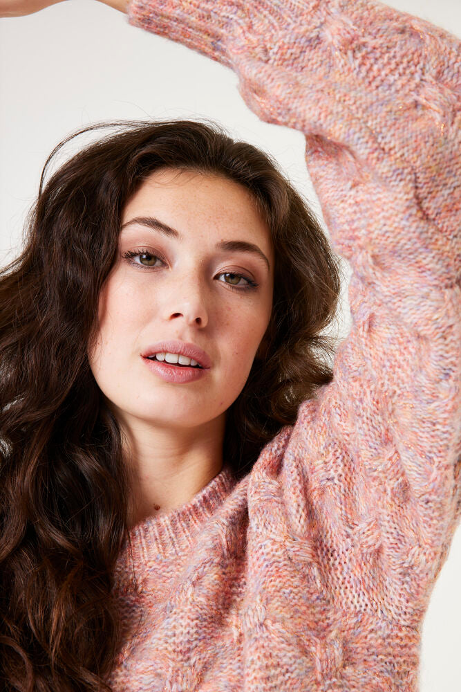 GARCIA PINK KNITTED PATTERN SWEATER