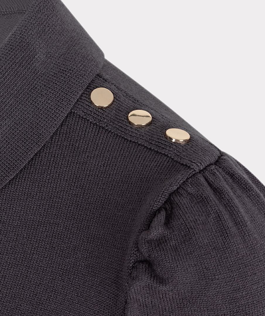 ESQUALO BASIC KNIT COLLAR SWEATER IN GREY