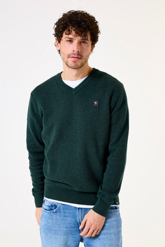 GARCIA MEN'S PULLOVER V-NECK SWEATER IN CONIFERE