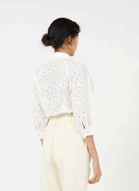 THE KORNER EMBROIDERED COTTON SHIRT WITH CLASSIC COLLAR