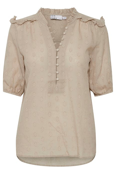 B.YOUNG FOREVER FONI LIGHT WOVEN BLOUSE IN MOONLIGHT