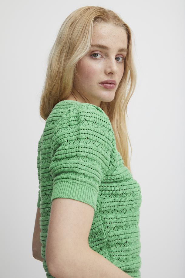 ICHI KNITTED PULLOVER IN GREENBRIAR