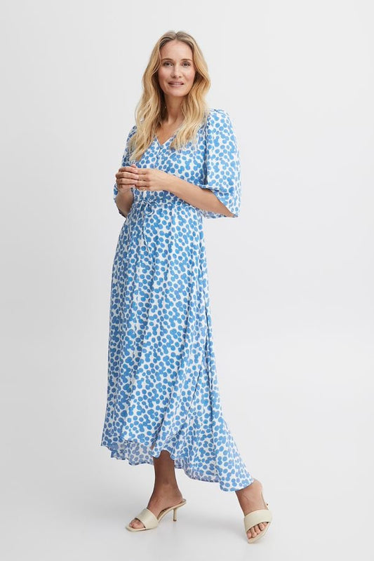 FRANSA ULTRAMARINE POLKA DOT DRESS